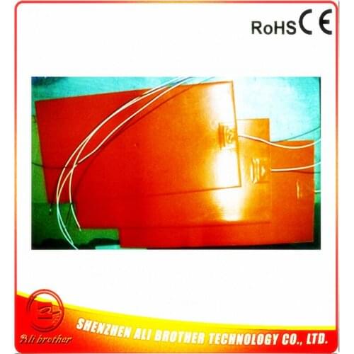 Silicone Rubber Heater of Tank for heating diesel 220v 1400w 40"*20"(508*1016*1.5mm) 1000mm lead wire come out from short corner