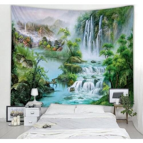 Nordic INS Style 3D Mangrove Waterfall Decoration Tapestry Simia Mandala Home Decoration Tapestry Bedroom Decoration Tapestry