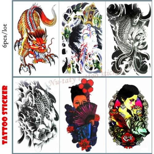 Nu-TATY Kirin Temporary Tattoo Body Art, 12*20cm Flash Tattoo Stickers, Waterproof Fake Tatoo Henna