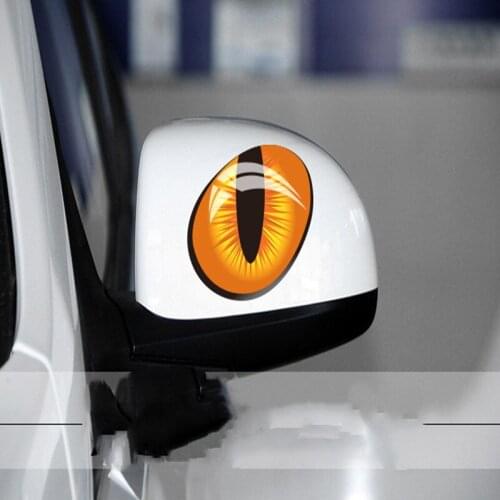 Cat Eyes Car Sticker Cute Simulation 3D Vinyl Decal for Rearview Mirror Car Head Engine Cover Windows Decoration 10.5*7.5cm 2PCS