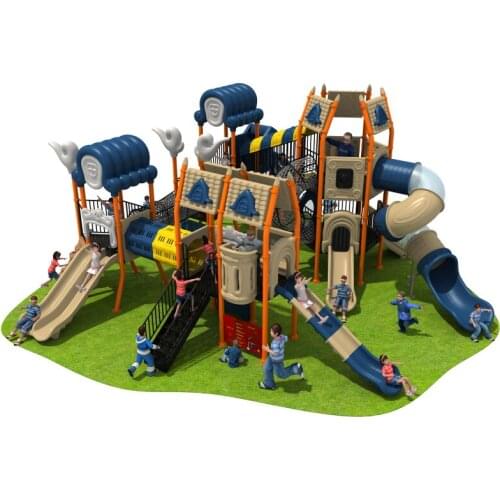 Park plastic slide Playground school Natural outdoor playground equipment commercial big playground huge fun YLW-OUT180326