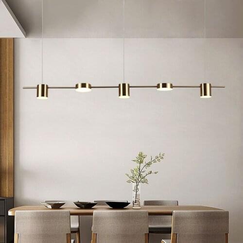 Simple and light luxury strip chandelier hotel lighting creative bar table lamp restaurant lamp chandelier three small apartment