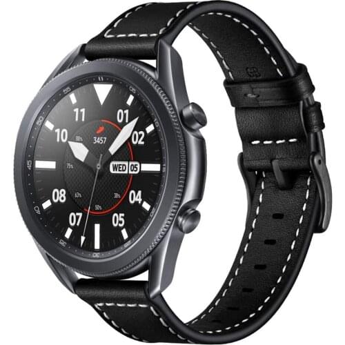 Watchband for Galaxy Watch 3 45mm Bands 22mm Leather Wrist Strap for Samsung Galaxy Watch 46mm/Gear S3 Frontier Classic Bracelet