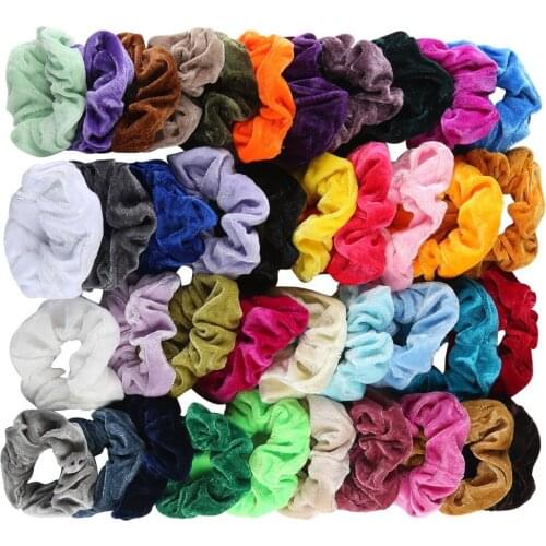 40Pcs Velvet Elastic Hair Bands For Women Girls Hair Accessories Hairbands Ties Scrunchies Band Rope Ponytail Holder Headwear