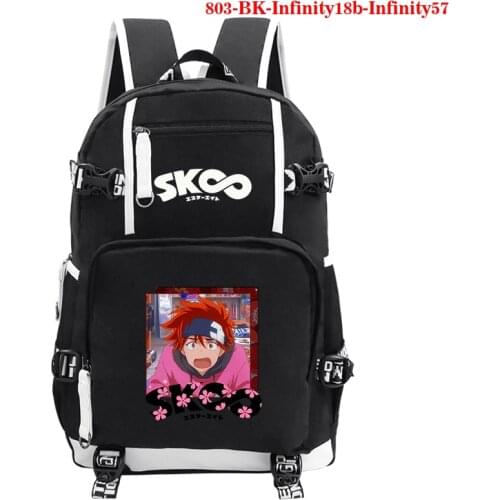 Mochila Anime SK8 The Infinity Printed Backpack for Teenage Bag Men Laptop Bag Canvas Schoolbag Boys Girls Black Casual Backpack
