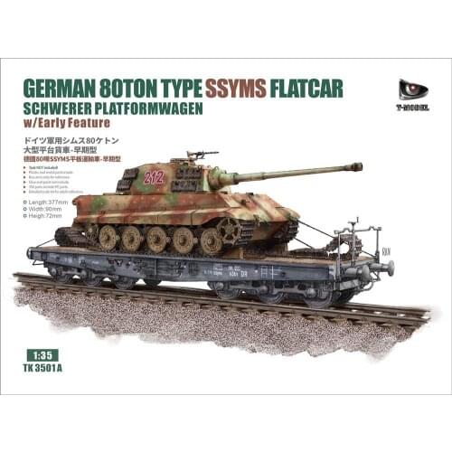 T-Model TK3501A 1:35 Scale German 80ton Type SSYMS Flatcar Not Include Tank