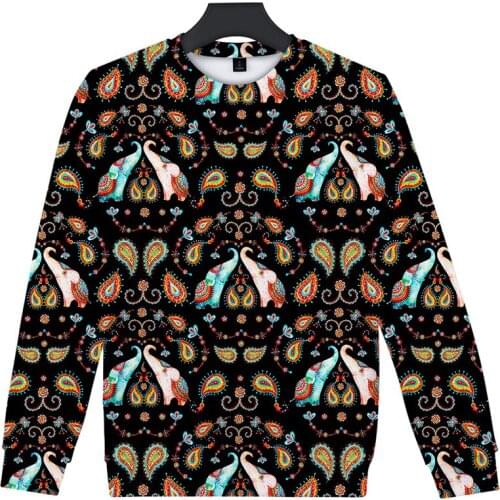 Harajuku Indian Elephant 3d Hoodies Pullover Fashion Men Women Capless Sweatshirt Tops Long Sleeve Hoodie Streetwear Clothes 4XL