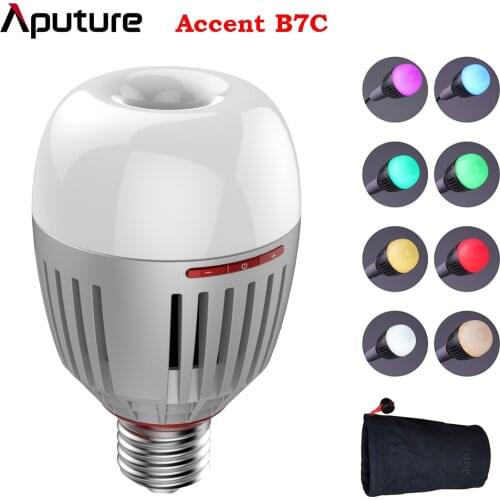 Aputure Accent B7C 7W RGBWW LED Smart Bulb CRI 2000K-10000K Adjustable 0-100% Stepless Dimming App Control Photography lights