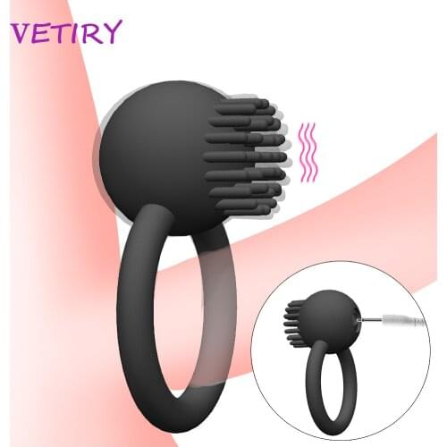 VETIRY Vibrator Penis Ring Time Delay Ring Couple Lover Cock Ring Sex Toys for Men Clitoris Stimulation Delay Ejaculation