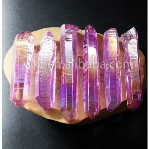 WT-G067 Amazing light purple Aura crystal quartz point Beautiful raw titanium crystal quartz point Gorgerous quartz point