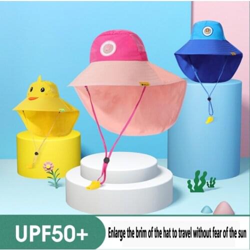 Casual Sun Hats Children UPF 50+ Wide Brim Neck Protection Travel Outdoor Cute Sun Hat Kids Bucket Cap Summer Beach Girls