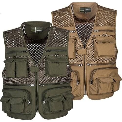 Outdoor Women Men Fishing Vests Quick Dry Breathable Multi Pocket Mesh Jackets Photography Hiking Vest