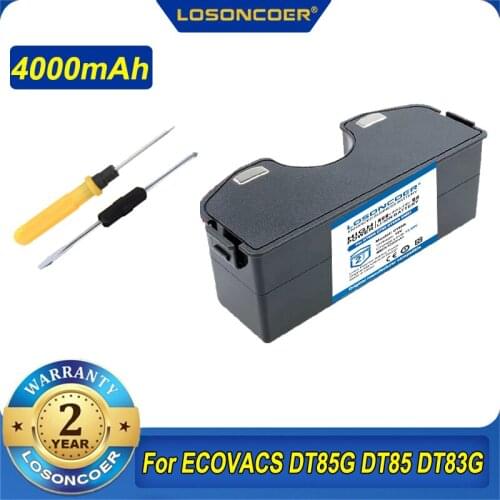 100% Original LOSONCOER 4000mAh Battery For ECOVACS Deebot DT85G DT85 DT83G DM81 Robot Vacuum Cleaner Sweeper Batteries
