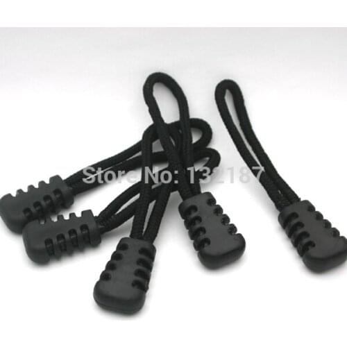 100pcs/lot slip-resistant black zipper puller black plastic puller for apparel luggage bag sportwear free shipping 007