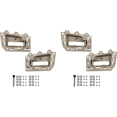 4Pcs Rear Front Left & Right Inside Interior Door Handle Set for 2005-2011 Jeep Grand Cherokee Beige & Chrome