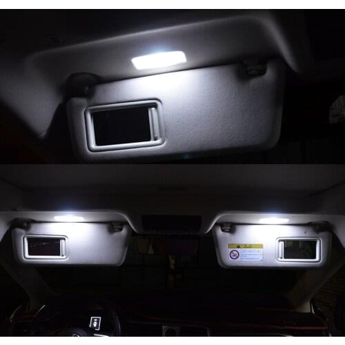 QHCP 2Pcs Car LED Makeup Mirror Light Bulbs White Ice Blue Dark Blue 3 Colors Interior Super Bright Fit For Lexus IS200T 250 300