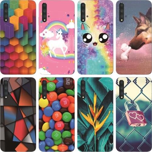 For Honor 20 Case Silicon Back Cover Phone Case For Huawei Honor 20 Honor20 YAL-L21 YAL-L41 Luxury Cartoon black tpu case