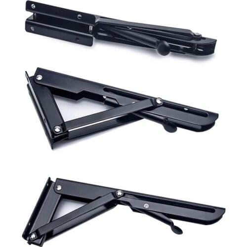 HLZS-2PCS Decorative wall mounted shelf triangle folding foldable metal bearing table support brackets factory ,400mm x 150mm