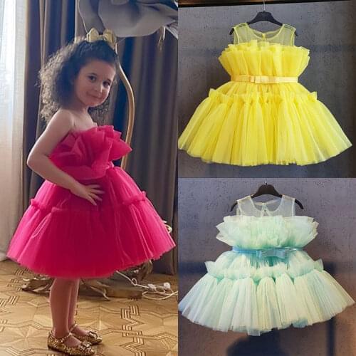 Girl Dress 2018 Lace Flower Girl Dress Elegant Summer girl Princess party Dress Ballet Wedding Girls Clothing Kids tutu Dresses
