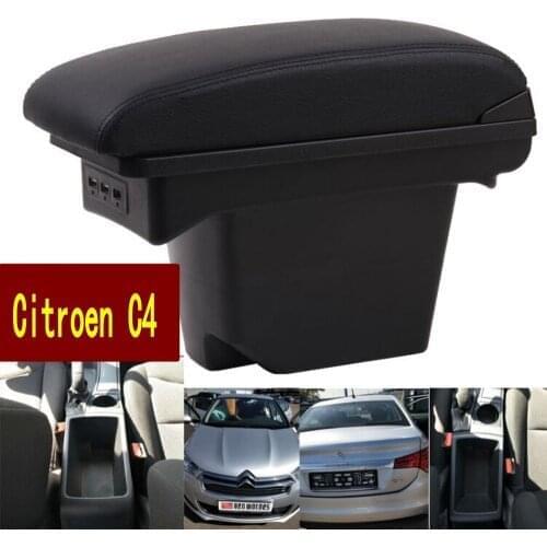 For 2013 Citroen C4 Central armrest box One-piece Free assembly Double layer rechargeable With 13 c4 armrest usb