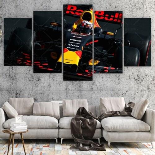 F1 Racing 5 Piece Canvas Wall Art Print room Home Decor HD Pictures poster no Framed Paintings
