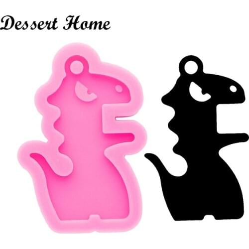 DY0581 Glossy Resin Dinosaur pendant Molds, Mold for Keychain , Silicone Molds DIY Epoxy Jewellery Making, Clay Molds