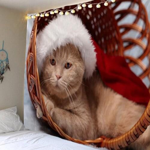 Tapestry Christmas Wall Hanging Christmas Dog Home Deco Christmas Gift Print Tapestries Large Size Free Shipping Tapestries