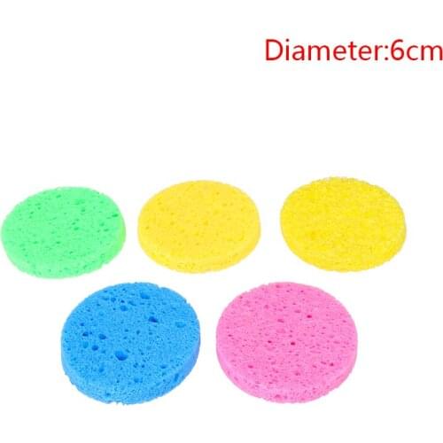5pcs Facial Washing Sponge Face Care Cleansing Makeup Remover Tools Natural Wood Pulp Sponge Cellulose Compress Cosmetic Puff