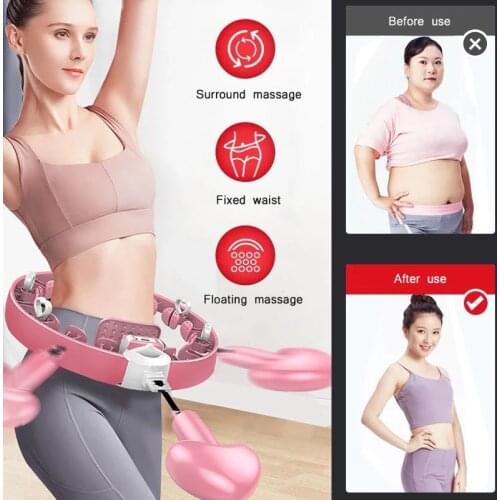 Intelligent Counting Fitness Body Massage Smart Auto-Spinning Hoop Weight Exercise Stress Release Detachable Portable Waist