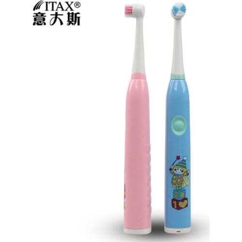 ITAS-JYP101 Cartoon Kids Childrens Music Oral Cleaning Artifact Button Type Ultrasound Electric Toothbrush Blue/Pink Waterproof
