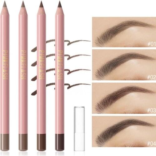 4 Color Natural Wood Eyebrow Pencil Waterproof and Sweat-proof Long Lasting Easy To Wear Black Brown Makeup Eyebrow Cosmetics