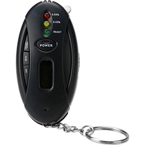 Mini Alcohol Tester Portable Digital Alcohol Detector LED Light Warning Professional Breathalyzer Breath Quick Response Timer