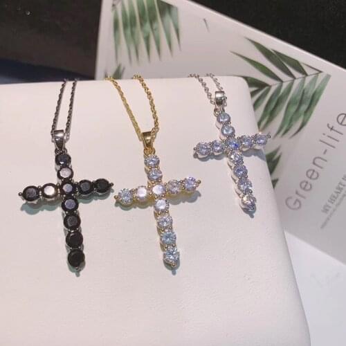 Trendy Cross pendant Wedding Necklace Earrings For Women Full Cubic Zirconia Bridal Jewelry Sets pendientes mujer moda D0091