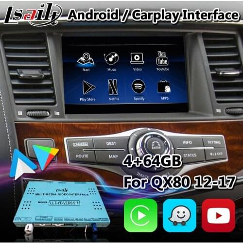 Android Multimedia Video Interface for Infiniti QX80 / QX60 / QX56 / Q70 2014-2017 year , Car GPS Navigation Wireless Carplay