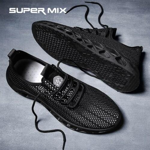 New sports shoes mens outdoor jogging shoes high elastic casual fashion breathable hollow ultra light running shoes men