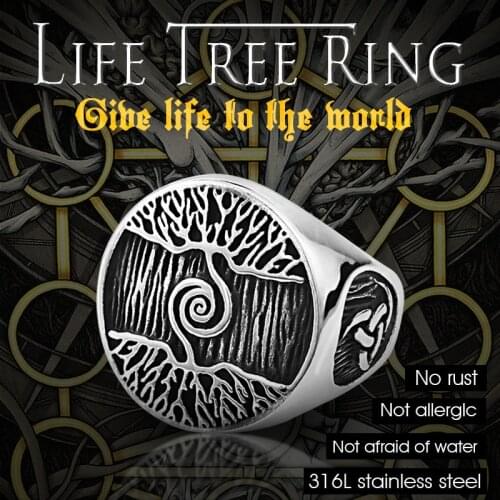 Beier 316L Stainless Steel Nose viking for men life Tree ring scandinavian Warrior Slavic Valknut Amulet jewelry LR629