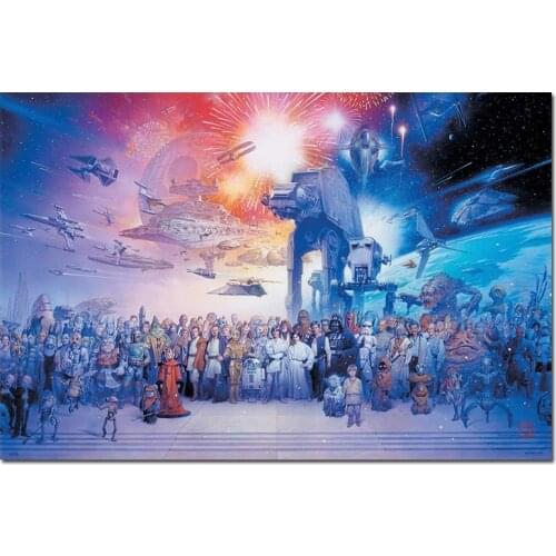 Star Wars Galaxy Wall Poster Canvas Art Print and Wall Art Print Picture for Modern Living Room Home Decoration Painting