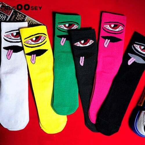 Men Street Trends Hip Hop Couple High-top Cotton Socks Harajuku Cartoon Happy Funny Personality Fashion Skateboard Female Sock