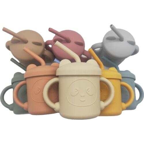 Baby Learning Drink Cup Drinkware silicone Cups For Toddlers & Kids LeakProof Child Water Cup Bottle 200ML Baby Feeding Cup