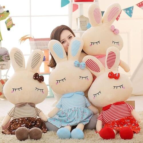 New Cute Wearing Dress Rabbit Plush Toys Kawaii Bunny Stuffed Dolls Kids Toys Birthday Girlfriend Valentines Day Gifts