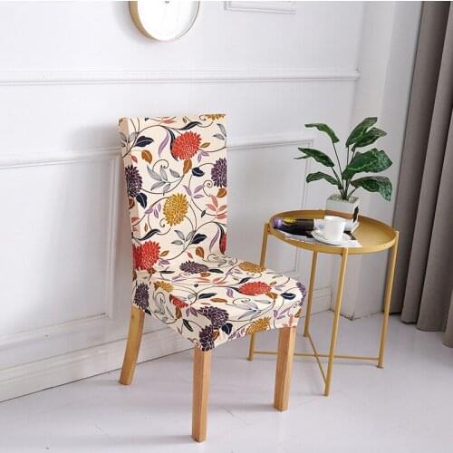 Printing Dining Chair Cover Spandex Elastic Chair Slipcover Case Stretch Chair Covers for Wedding Hotel Banquet Dining Room