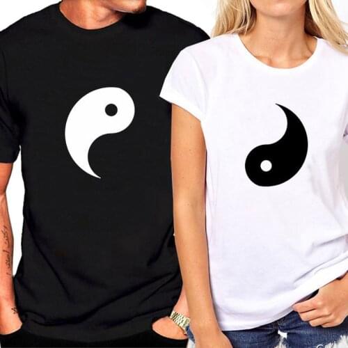 Couple Clothes Lovers T-Shirts Men Women Print Yin Yang Gossip T Shirt Valentines Gift for Couple T Shirt Summer Tops Matching