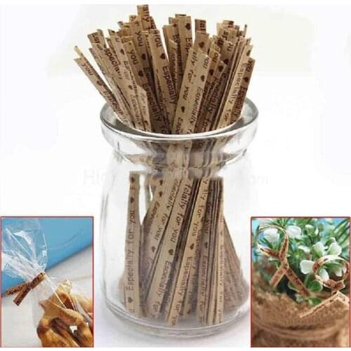 Kraft paper Wrapping Twist Ties Bread Packing Tie Party Wedding Bakery Candy pastry bag Sealing Ties Kitchen DIY Packing tools