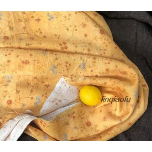 Linen printed fabric coat with cotton coat High-end linen fabric