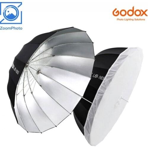 Godox UB-85S (UB-085S) Parabolic Umbrella Reflective Umbrella 85CM/33.5" Black Silver Umbrella Reflector
