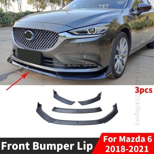Front Bumper Lip Chin Tuning Accessories Splitter Cover Trim Styling Facelift Diffuser Spoiler For Mazda 6 2018 2019 2020 2021