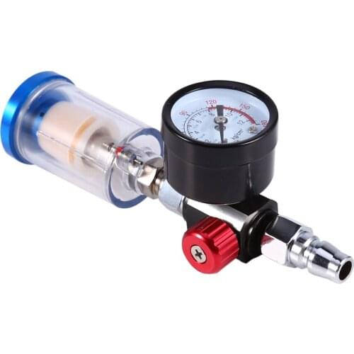 Spray Pneumatic Gun Air Regulator Gauge+ In-line oil Water Trap Filter Separator