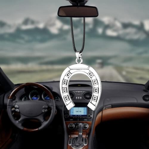 Russia Lucky horseshoe magnet Car Pendant Car Rearview Mirror Decoration Hanging Ornaments Charms Auto Decor Cars Accessories