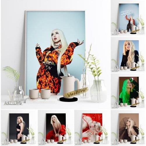 Hot Pop Music Singer Ava Max Print Poster Cool Girl Fashion Magazine Cover Wall Art Bar Pub Club Wall Stickers Modern Home Decor