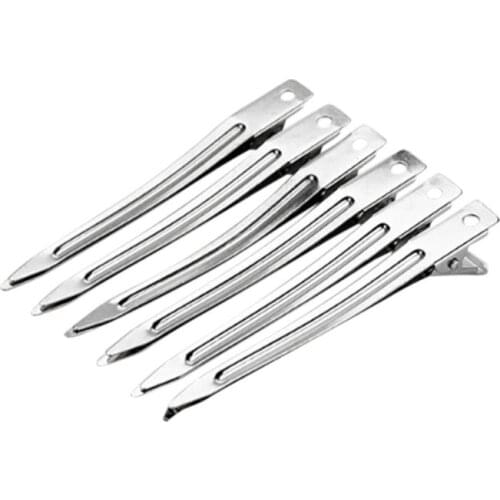 12 Pcs Stainless Steel Duckbill Mouth Clips Professional Hairdressing Beak Hair Sectioning Crocodile Hairpins Salon Dying Tools